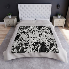 Cowhide print Crushed Velvet Blanket