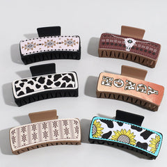 Leather Western Style Claw Clips - Barrettes for women. Western Hair accessories