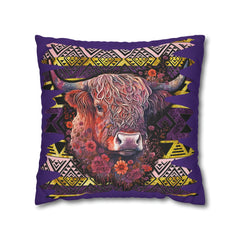 Highland Cow -Spun Polyester Square Pillow Case