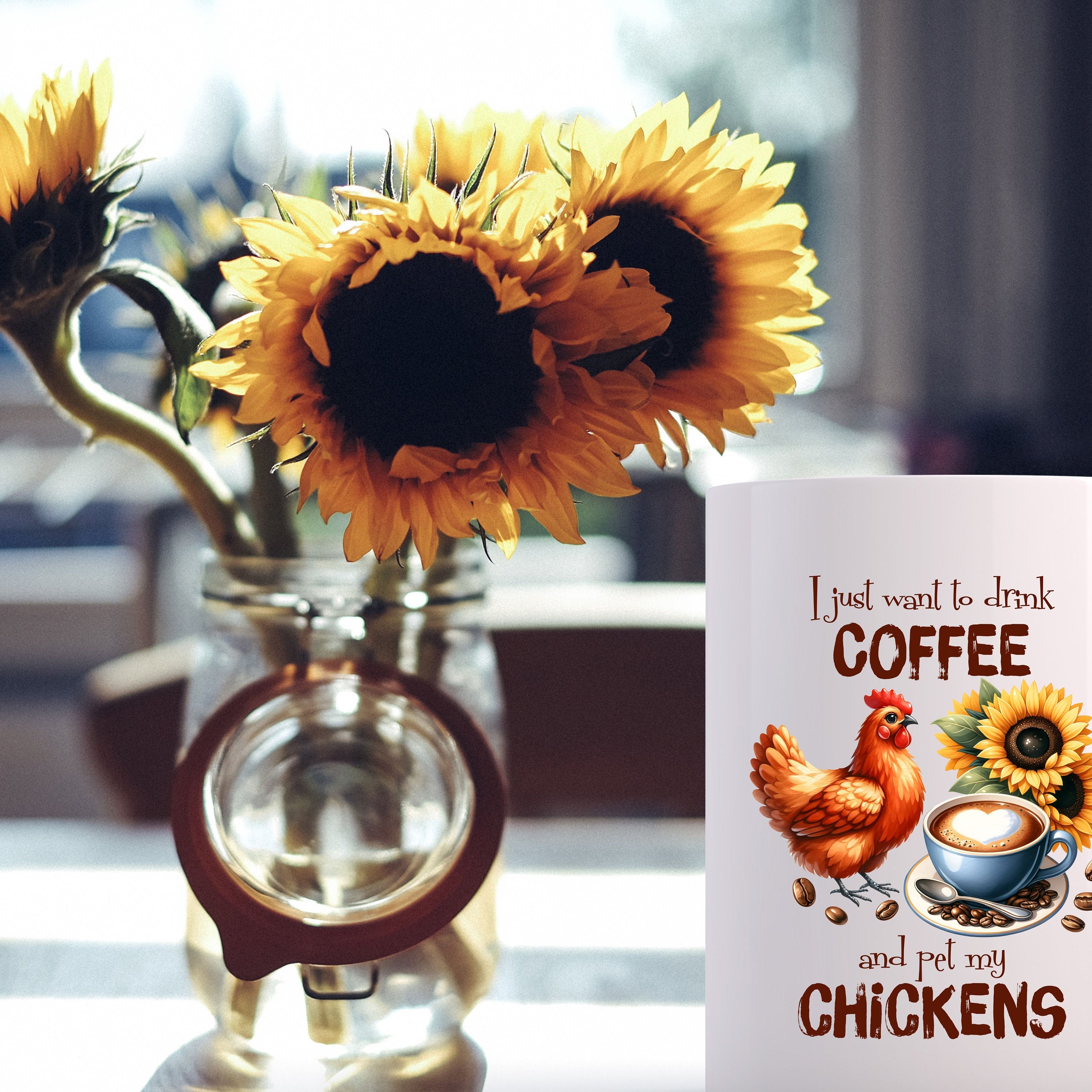 I Just want to pet chickens and drink coffee Ceramic Mugs (11oz\15oz\20oz)