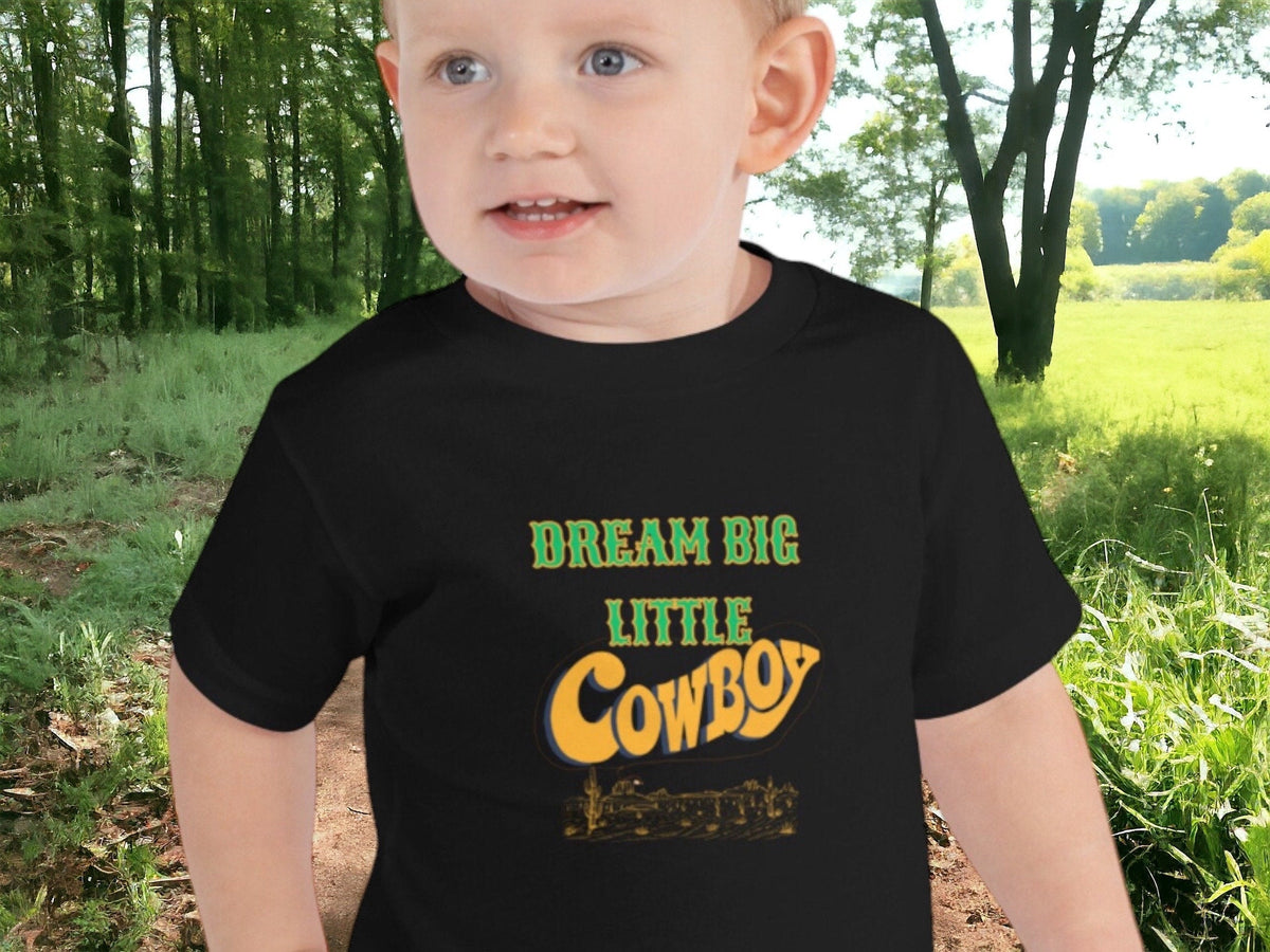 Dream Big Little Cowboy Graphic T for boys Western fashion for toddlers