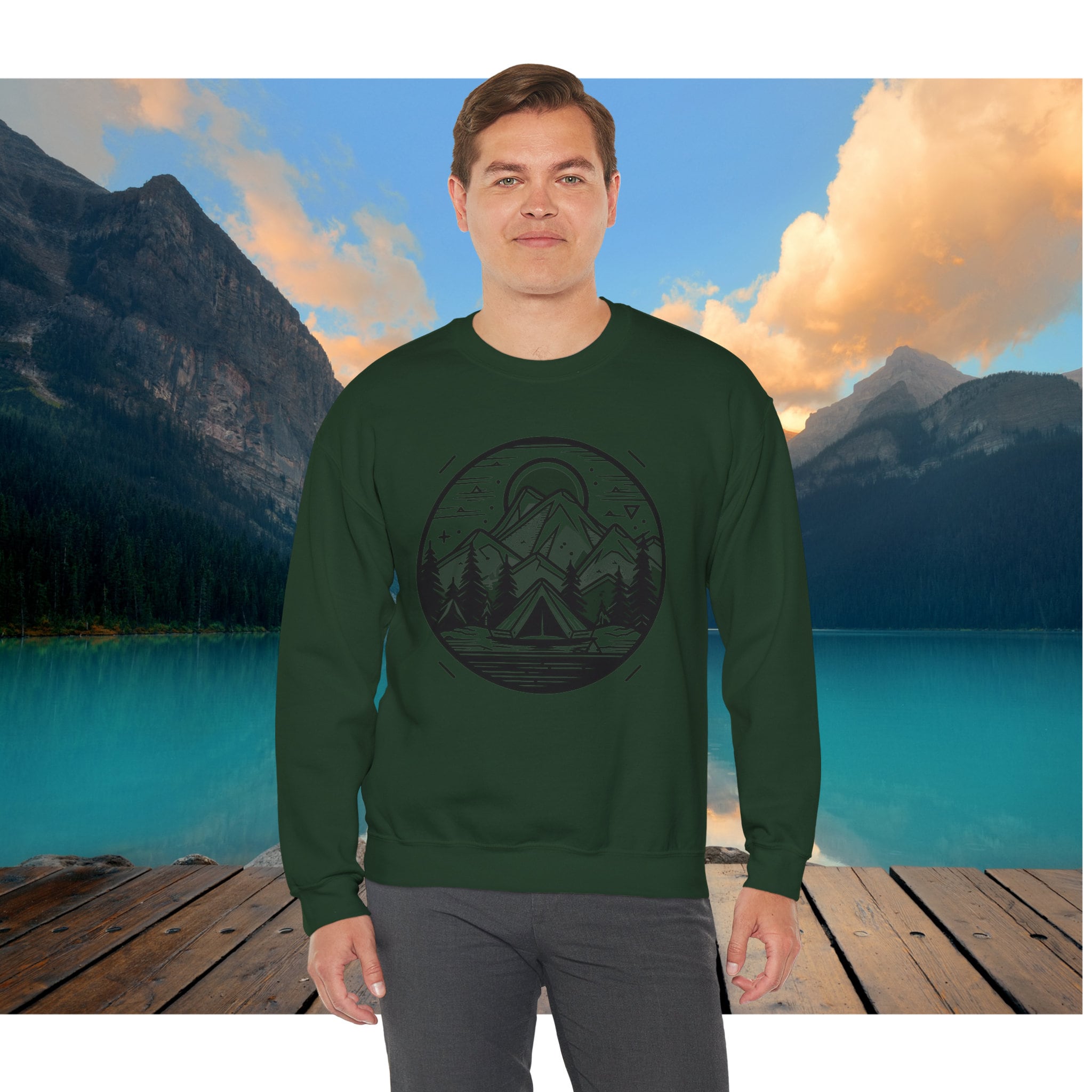 Mountain Explorer (Outdoors Collection) - Unisex Heavy Blend Crewneck Sweatshirt