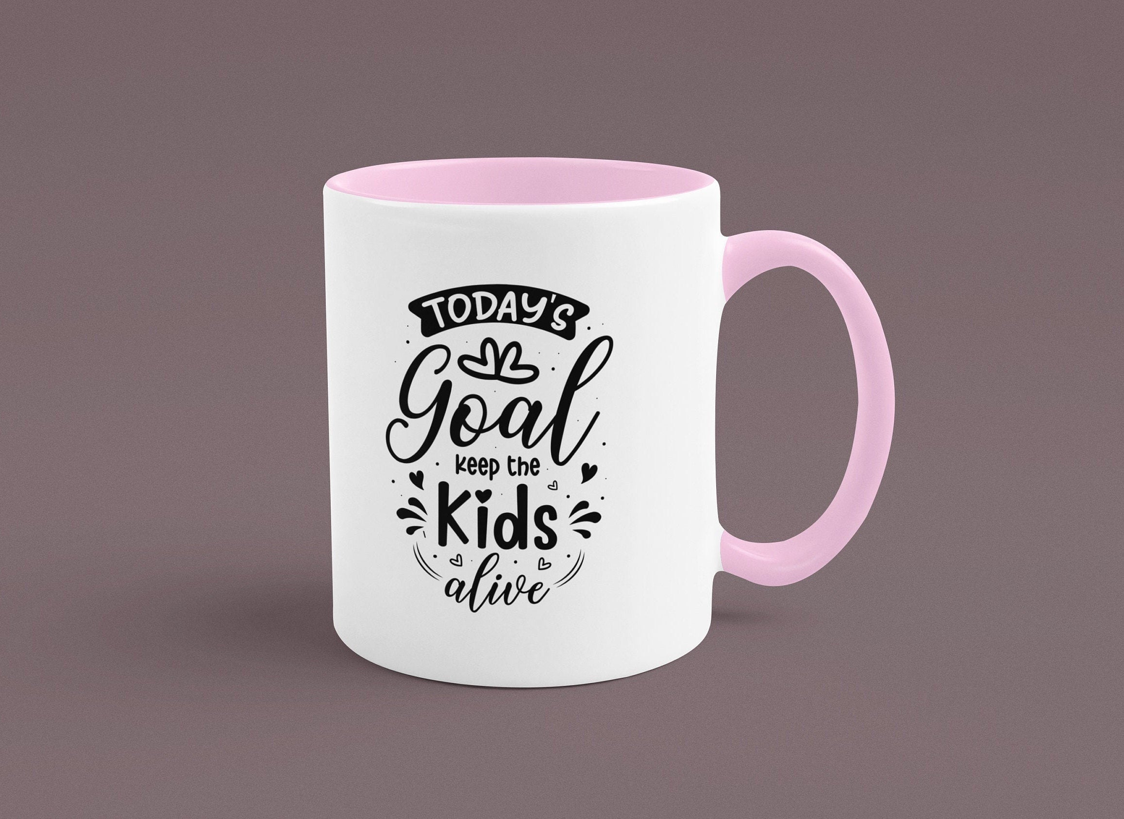 Goal Setting Accent Mugs, 11oz | Keep Kids Alive | New Mom Gift | Baby Shower GIft | Child Safety Awareness