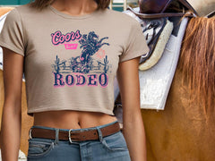 Vintage Coors Rodeo Women's Flowy Cropped T-shirt