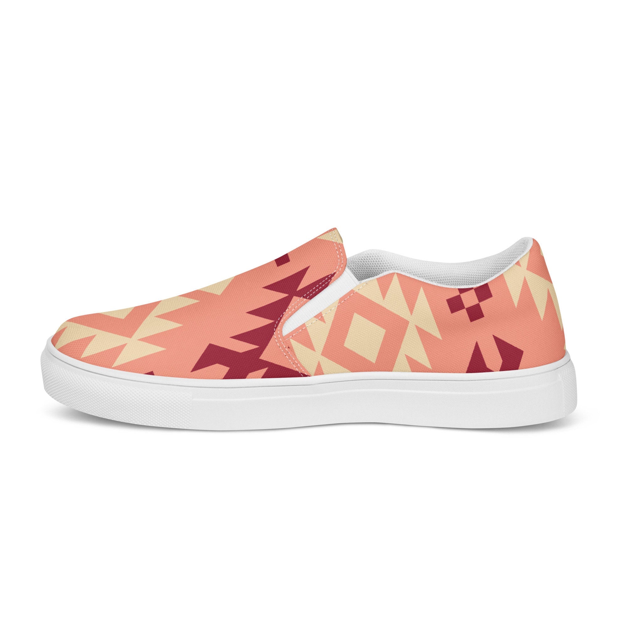 Pink Aztec - Women’s slip-on canvas shoes