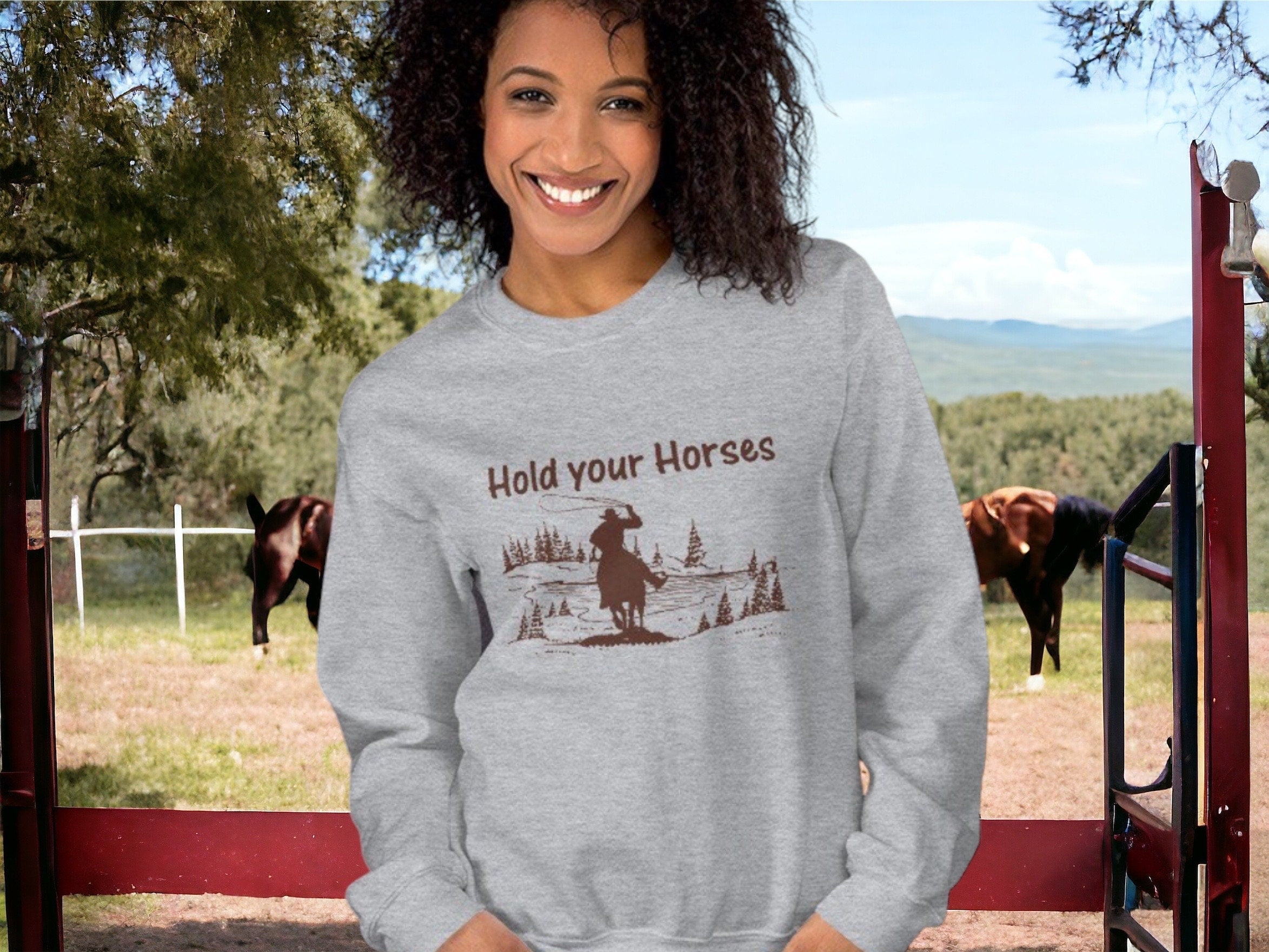 Hold your horses Western Hoodie- unisex sweatshirt