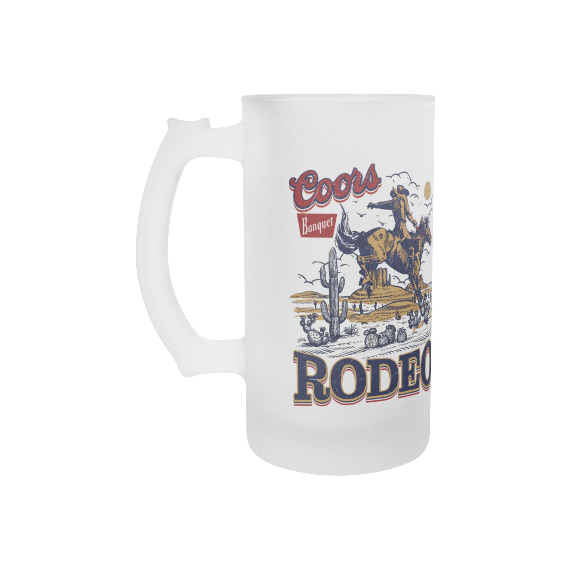 16oz Frosted Beer Stein, Coors Rodeo, Gift for the beer lover