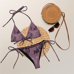 Purple Desert Black Liner All-over print recycled string bikini | Western Bikini | Summer Bikini | Western Swim