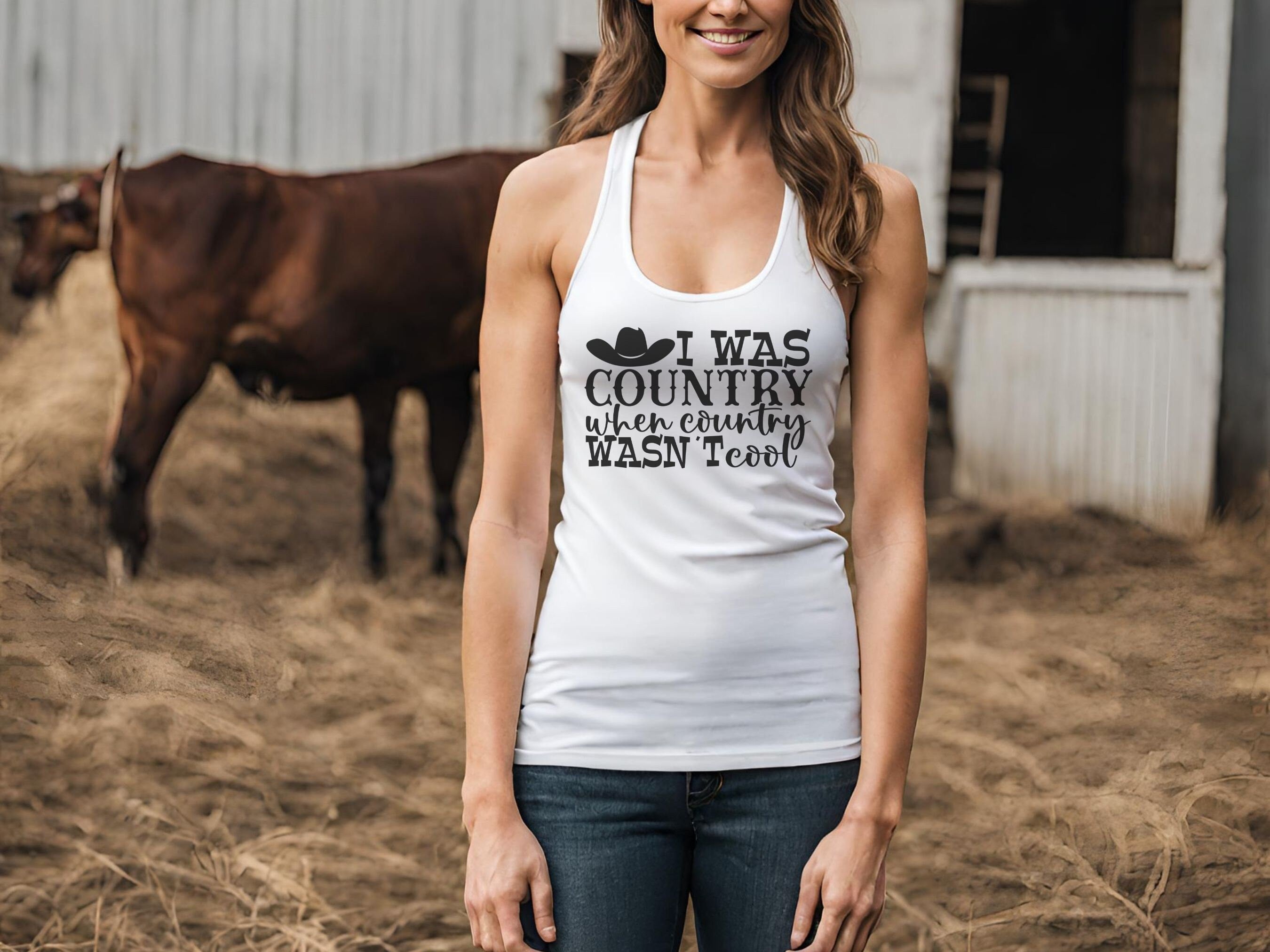 Cowgirl Racerback Tank Top, Country Music Tee, Western Graphic Shirt, Funny Southern Top