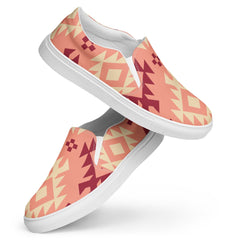 Pink Aztec - Women’s slip-on canvas shoes