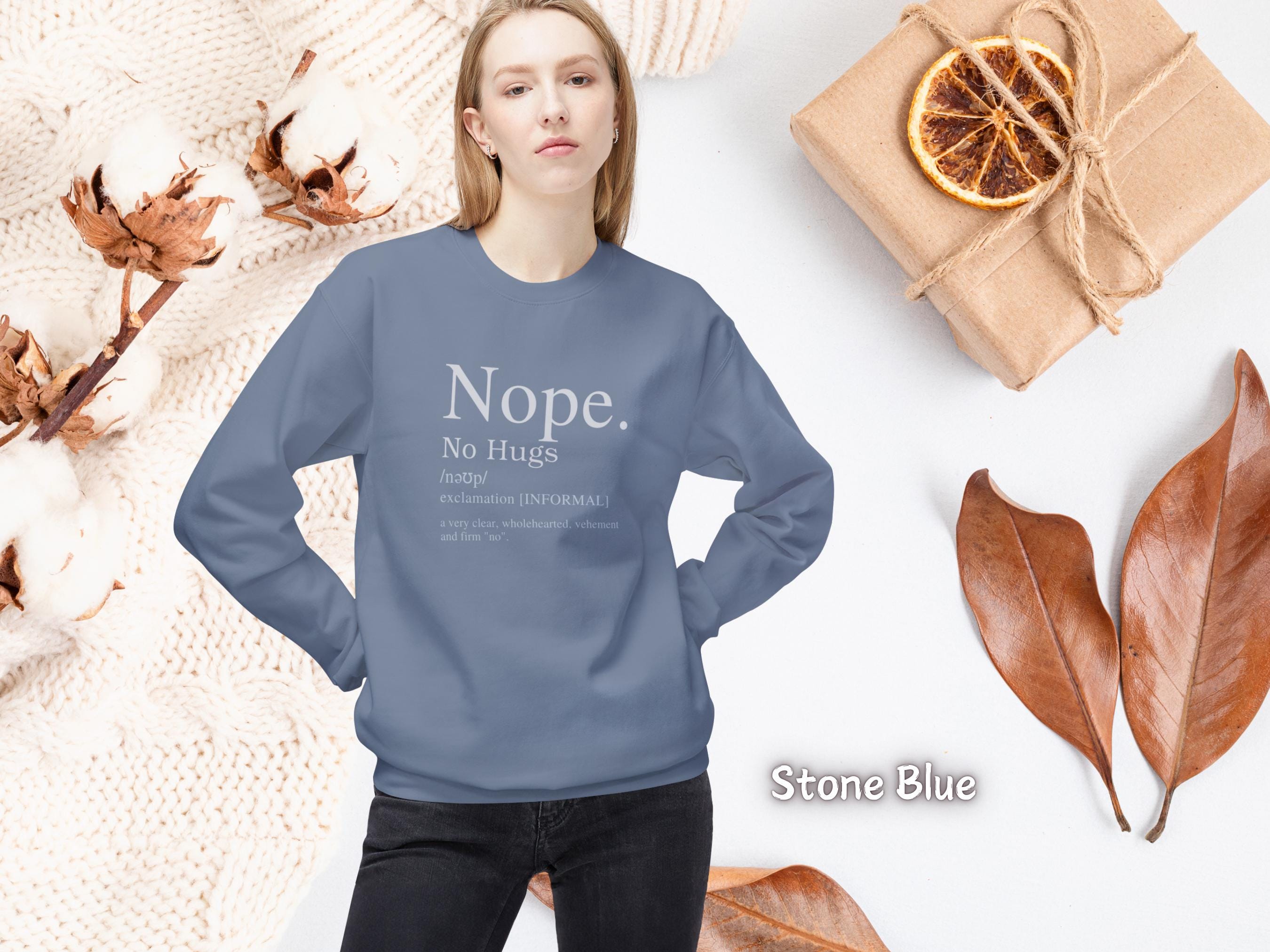 Nope No Hugs Crewneck Fundraiser Shirt for Bone Marrow Transplant Unit at Vancouver General Hospital