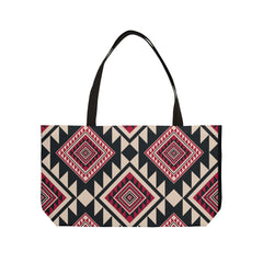 Red Aztec Weekender Tote Bag