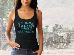 Women's Funny Graphic Tank Top, Kinda Fancy Kinda Redneck Shirt, Racerback Sleeveless Tee, Country Girl Gift, Redneck Humor