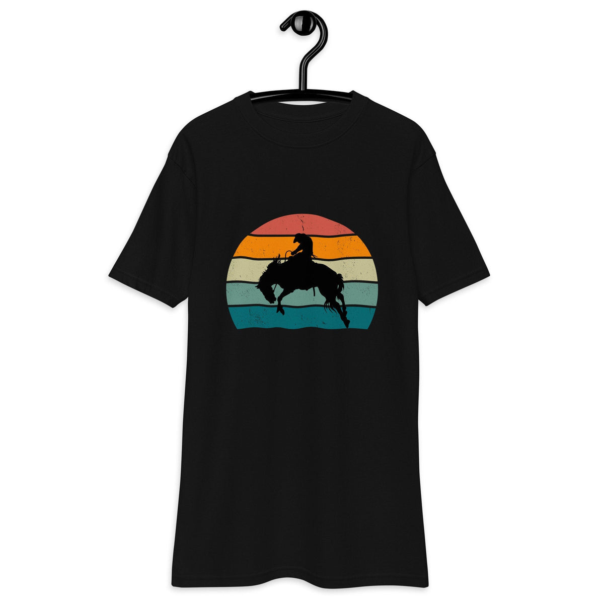 Retro Western Tee -Men's Premium TShirt Bucking Wild