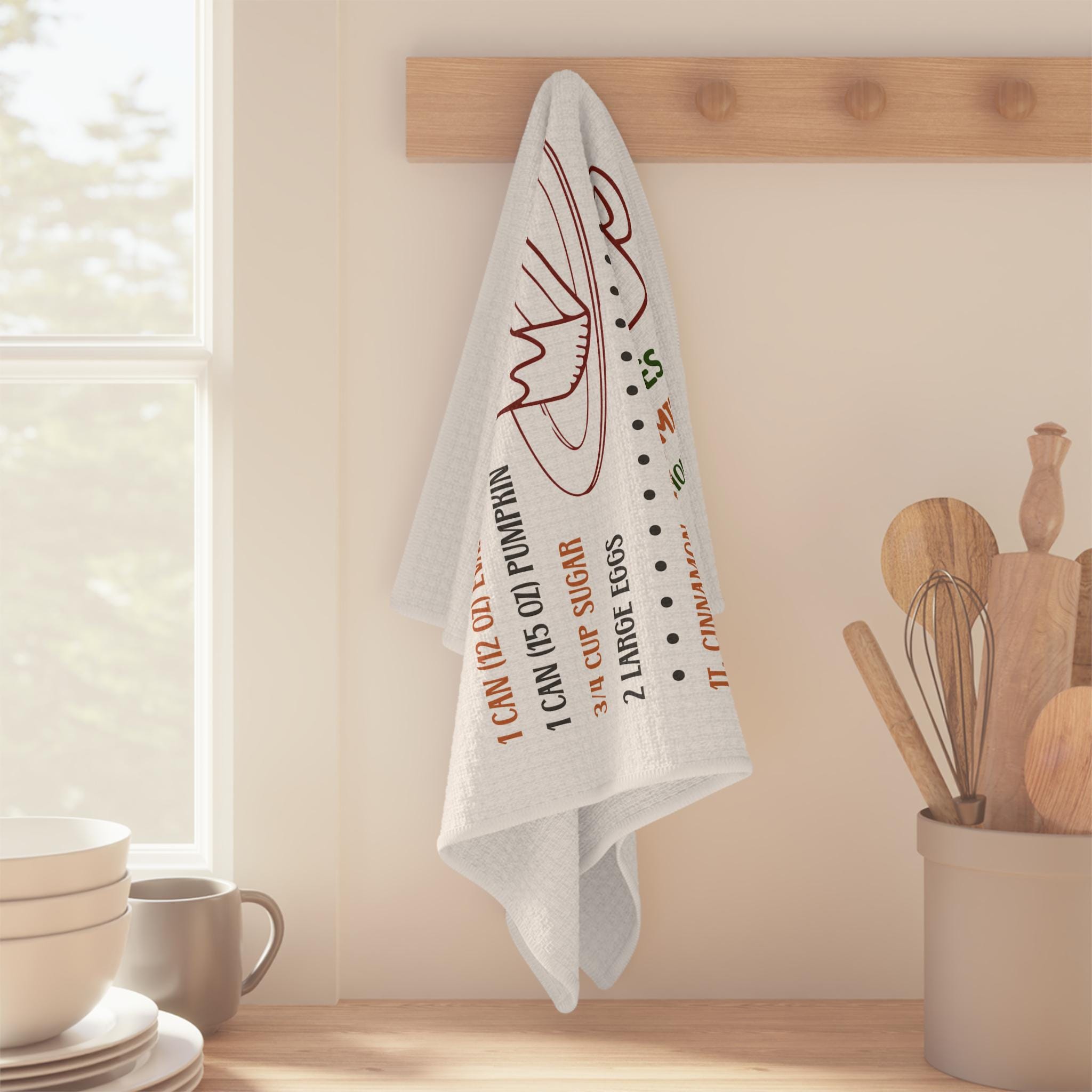 Pumpkin Pie recipe Microfiber Tea Towel