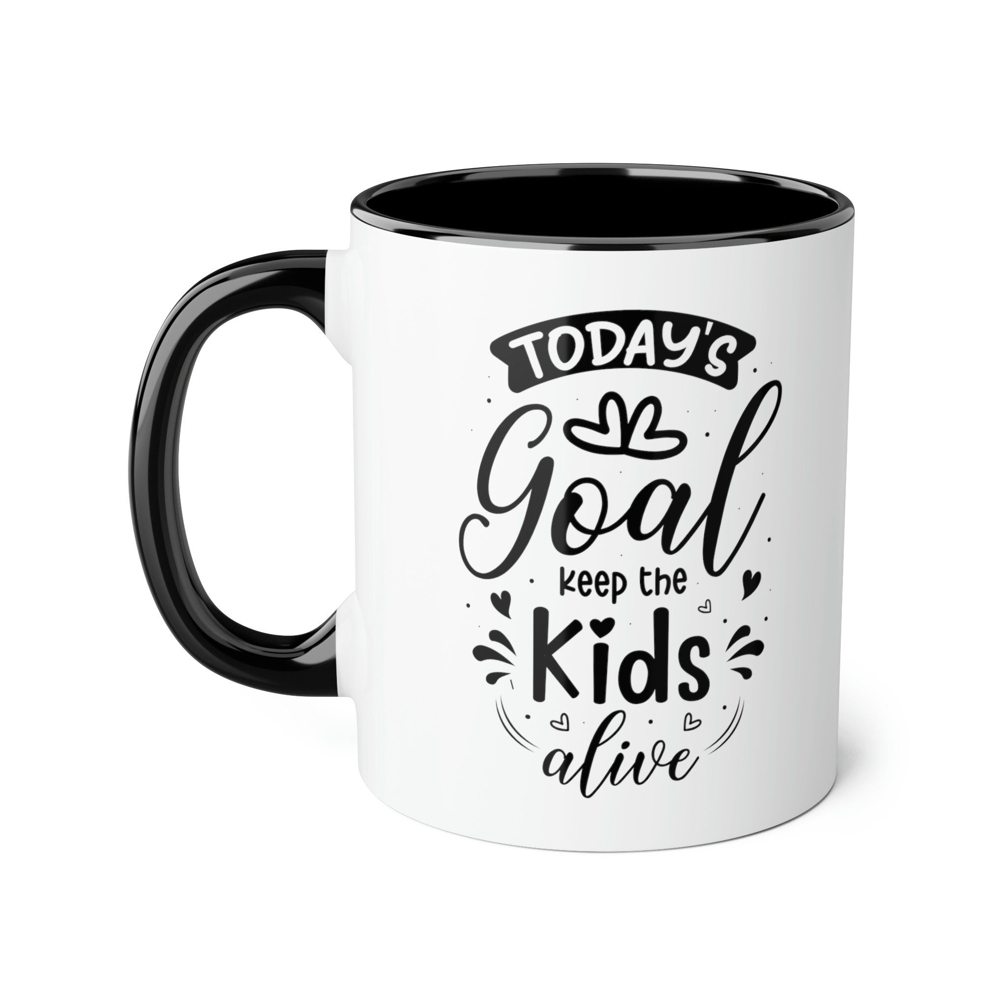 Goal Setting Accent Mugs, 11oz | Keep Kids Alive | New Mom Gift | Baby Shower GIft | Child Safety Awareness