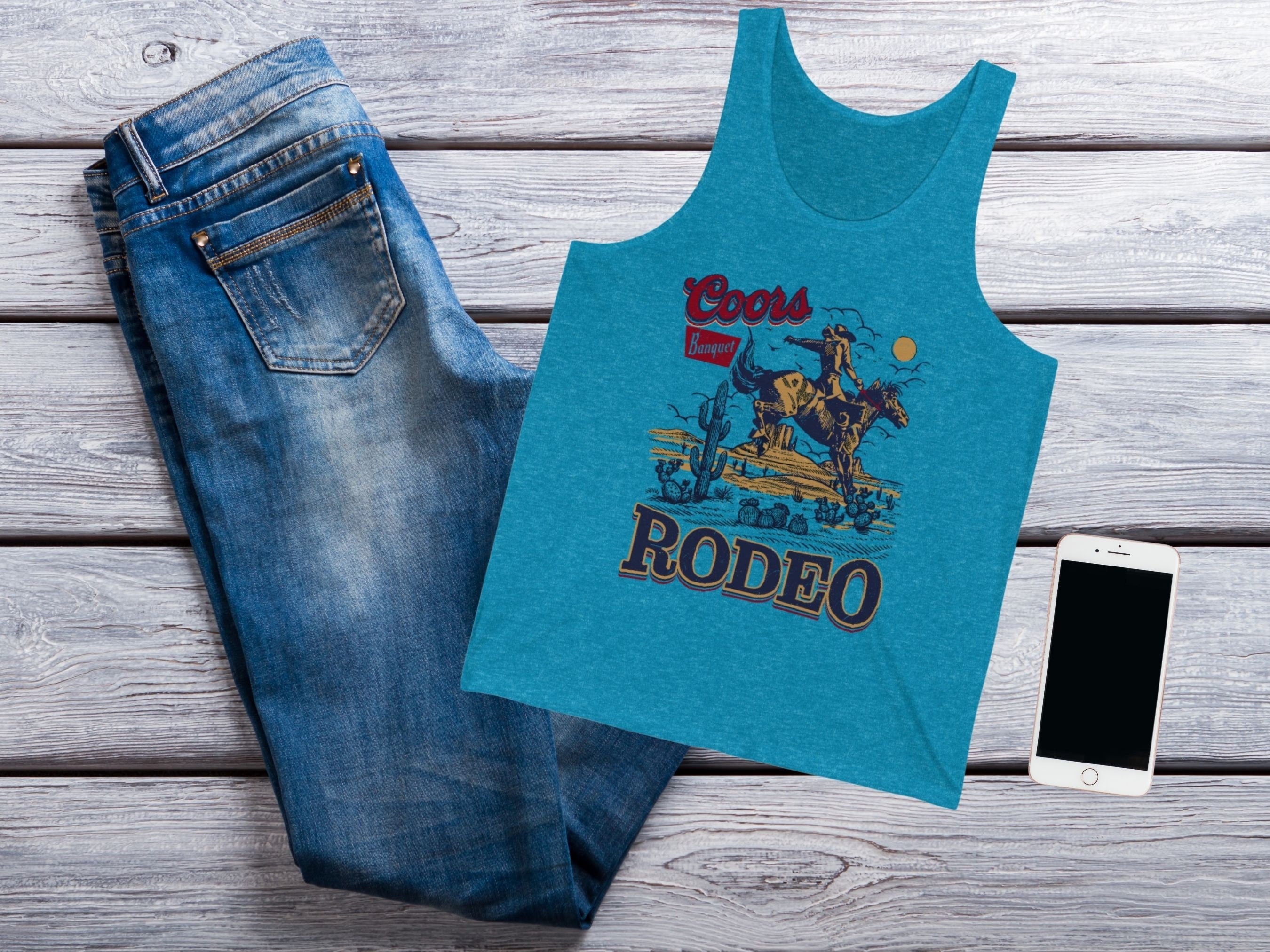 Coors Banquet Rodeo Cowgirl Tank Top Western summer shirt Coors Tank Top Cute Western Fashion