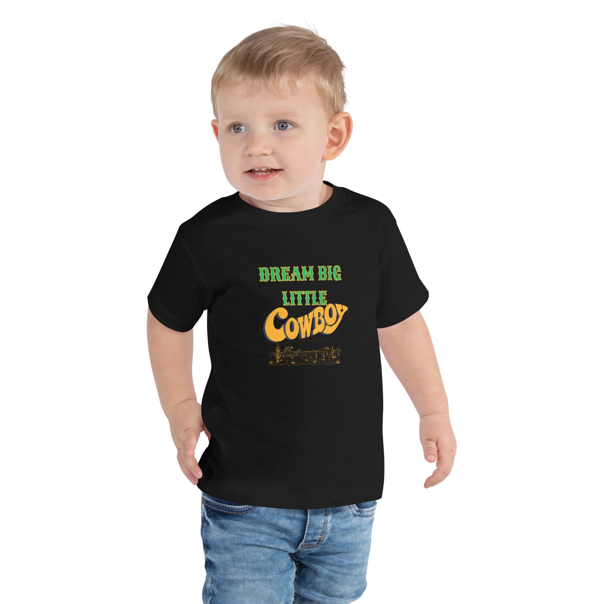 Dream Big Little Cowboy Graphic T for boys Western fashion for toddlers