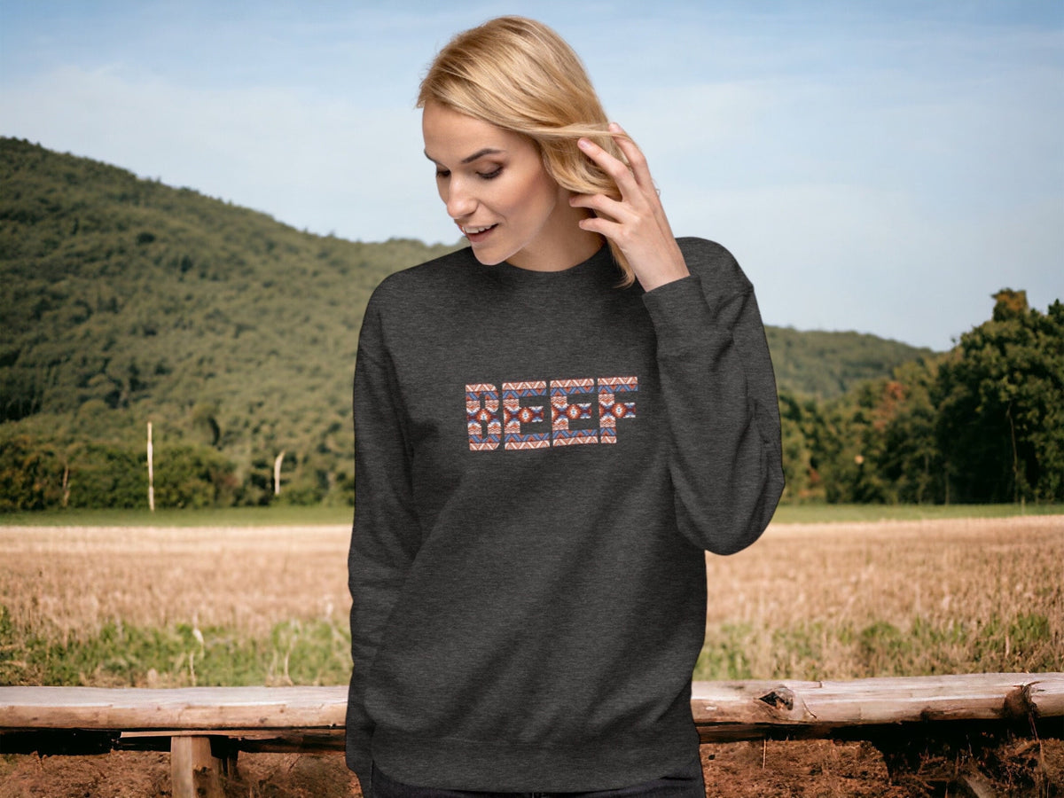 Premium Embroidered BEEF sweatshirt  Country Western Sweatshirt Support Farmers Beef Cows