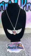 Heart Angel Wing Picture Necklace